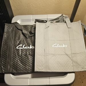 A Pair of Clarks Dual-Tone Black and Gray Cooler Tote Bags